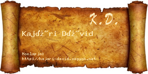 Kajári Dávid névjegykártya