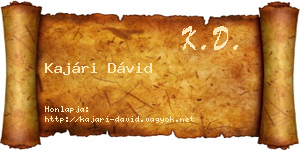 Kajári Dávid névjegykártya